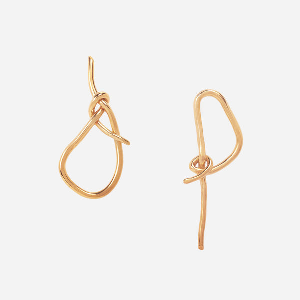 Tinicoterie Enlaced Drop Earring Set in gold vermeil on silver - front view