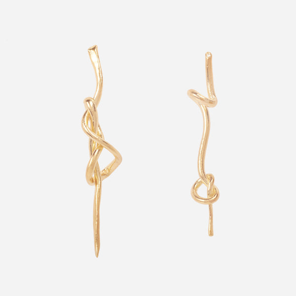 Tinicoterie Gyre & Enigma Drop Earring Set in gold vermeil on silver - front view