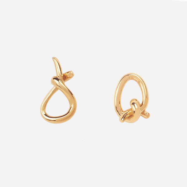 Tinicoterie Nodus Stud Earring Set in gold vermeil on silver - front view