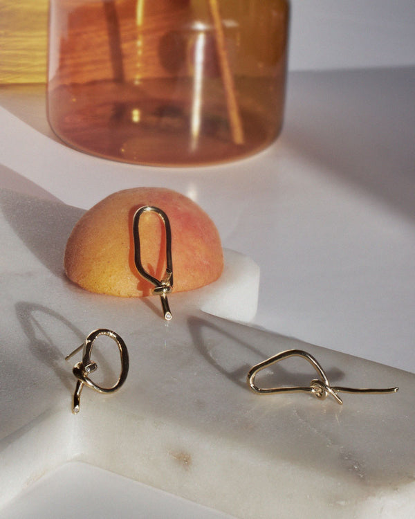 Tinicoterie Gold-plated Silver Stud Earrings - Enthralled, Enlaced II, Enlaced III