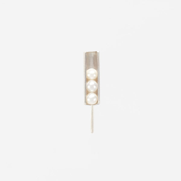 Let It Roll Pearl Ear Climber - Sterling Silver - TiniCoterie