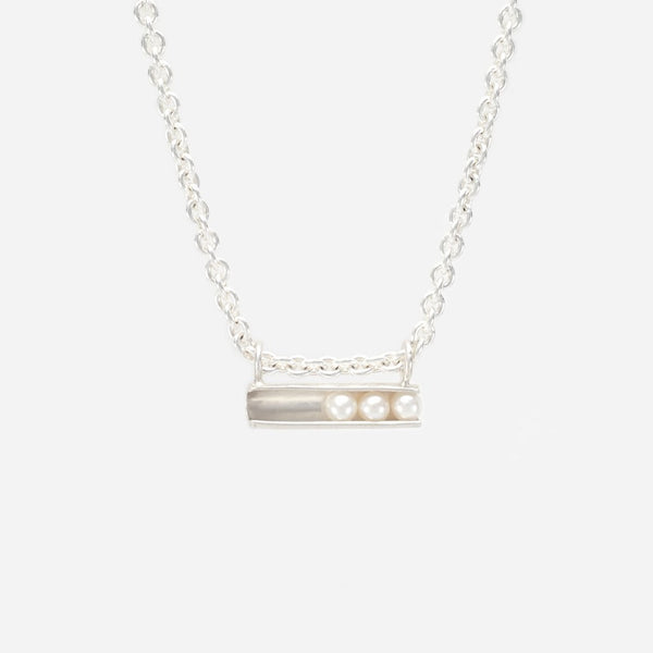 Let It Roll Pearl Necklace - Sterling Silver - TiniCoterie