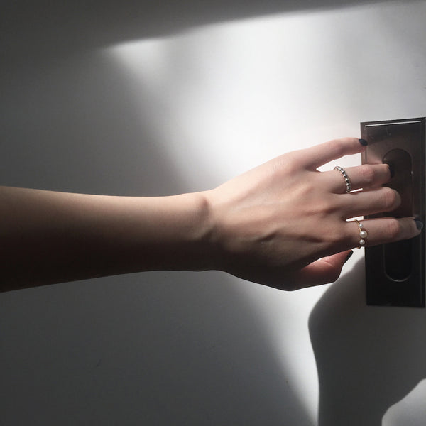 Glossy Bead Stack Ring - Sterling Silver - TiniCotorie