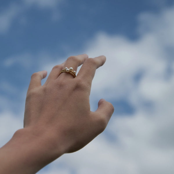 Solo Pearl Ring - Gold Vermeil - TiniCoterie