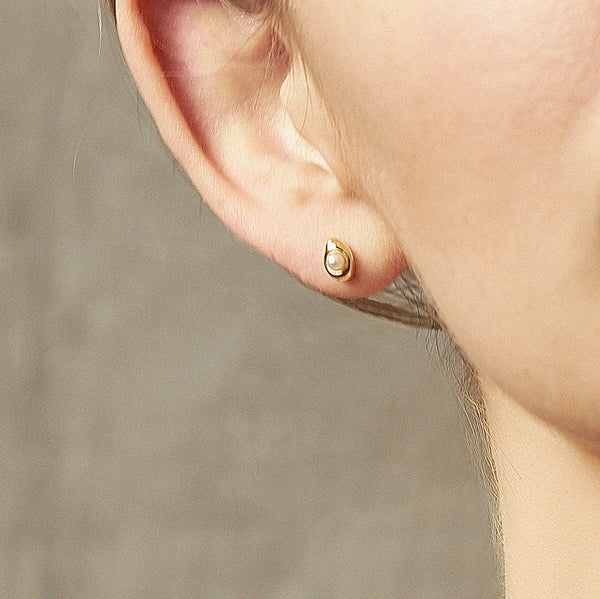 Glacé Stud Earring No.1 - Gold Vermeil Sterling Silver - TiniCoterie
