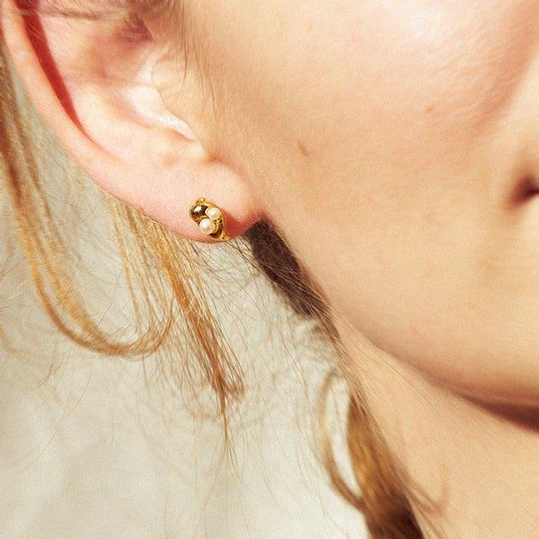 Glacé Stud Earring No.2 - Gold Vermeil Sterling Silver - TiniCoterie