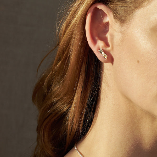 Let It Roll Pearl Ear Climber - Sterling Silver - TiniCoterie