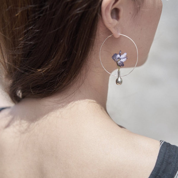 Tsurukubi Vase Hoop Earrings - Sterling Silver - TiniCoterie