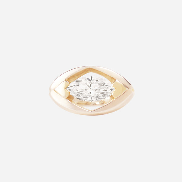 Tinicoterie The Mod Moissanite Ring in sterling silver - Top view