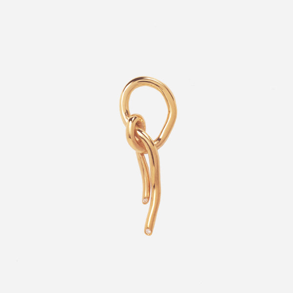 Tinicoterie Unravelled Diamond Drop Earring in gold vermeil on silver - front view