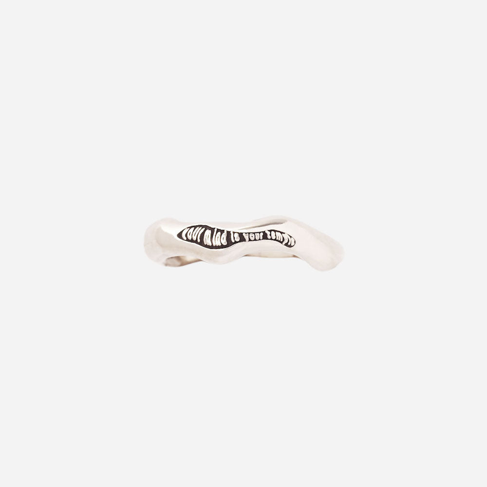 Tinicoterie Aella Ring in sterling silver with oxidized engraving "Your mind is your temple" - sold as part of the Special Edition Stream of Consciousness Ring Set