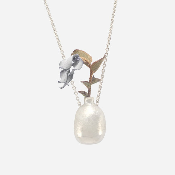 Frosted Mirror Vase Necklace - Sterling Silver - TiniCoterie