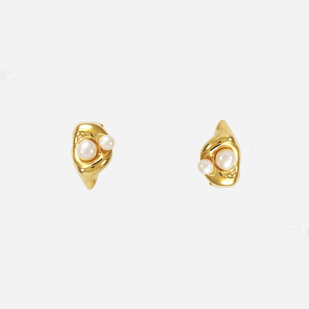 Glacé Stud Earring No.2 - Gold Vermeil Sterling Silver - TiniCoterie