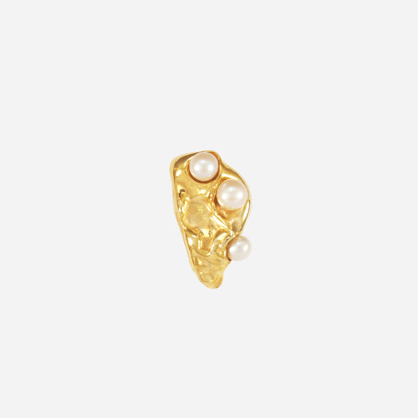 Glacé Stud Earring No.3 - Left - Gold Vermeil Sterling Silver - TiniCoterie