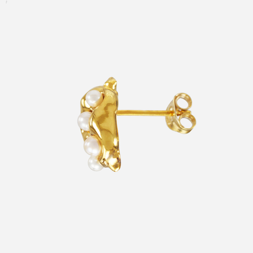 Glacé Stud Earring No.4 - side -Gold Vermeil Sterling Silver - TiniCoterie