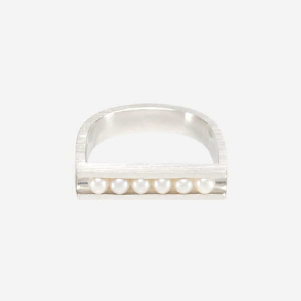 Let It Roll Pearl Ring - Sterling Silver - TiniCoterie
