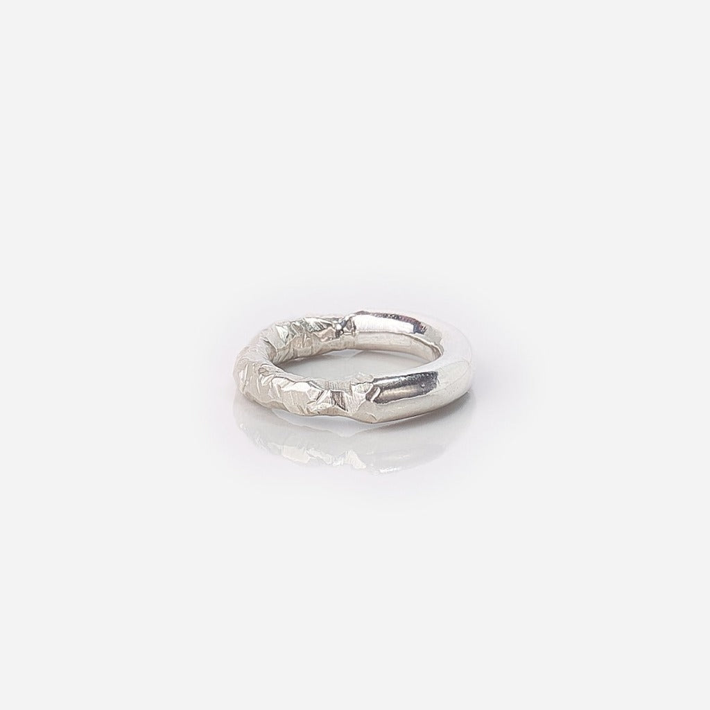 Rough/Smooth Unisex Ring - Sterling Silver - TiniCoterie