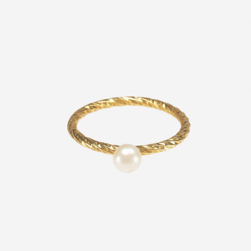Solo Pearl Ring - Gold Vermeil - TiniCoterie